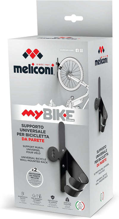 Meliconi MyBike Universal-Fahrrad-Wandhalterung, Wand-Fahrradständerfür den Innen- und Aussenbereich