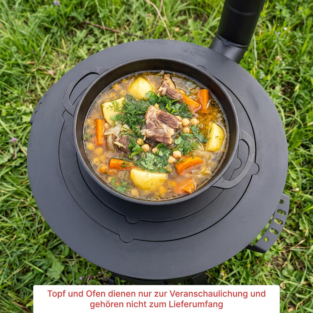 4BIG.fun Adapter - Ringe für Eintopfofen 43,5-47 cm Utschak Herdplatte für Feuerkessel Anpassungspla