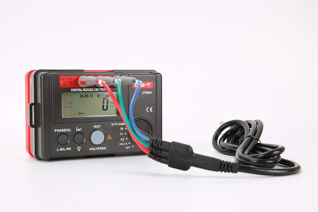 UNI-T UT582+ Digital RCD (ELCB) Tester Auto RAMP Leakage Circuit Breaker Meter mit Mis-Operation Buz