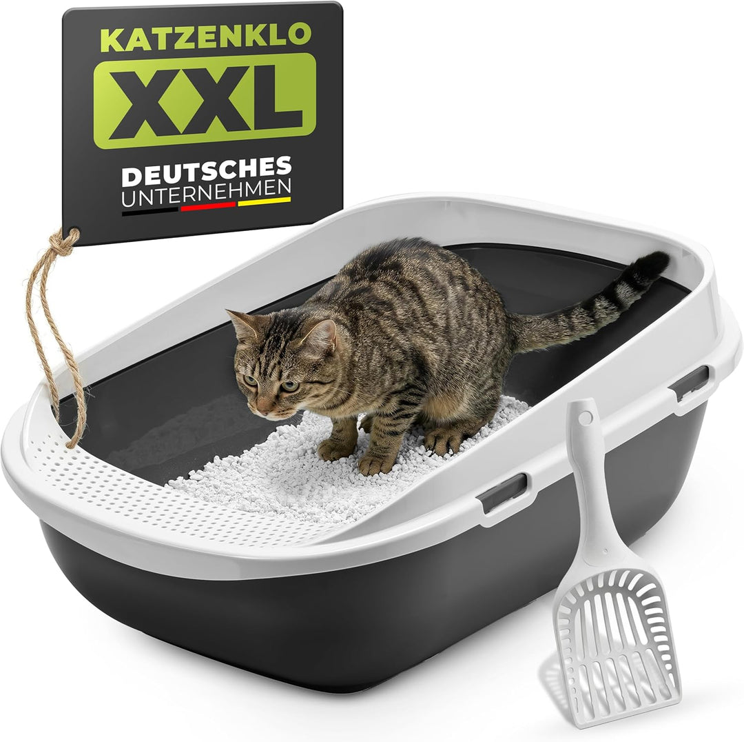 XXL Jumbo Katzentoilette Schale 65 cm anthrazit inkl. Schaufel, anthrazit
