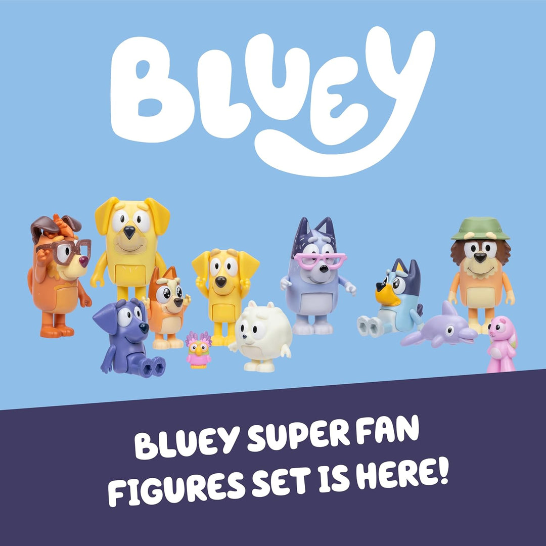 BlueY-Superfan-Spielset; 12 Figuren (5–6,3 cm) Bingo mit flehendem Gesichtsausdruck; Chattermax; Wel