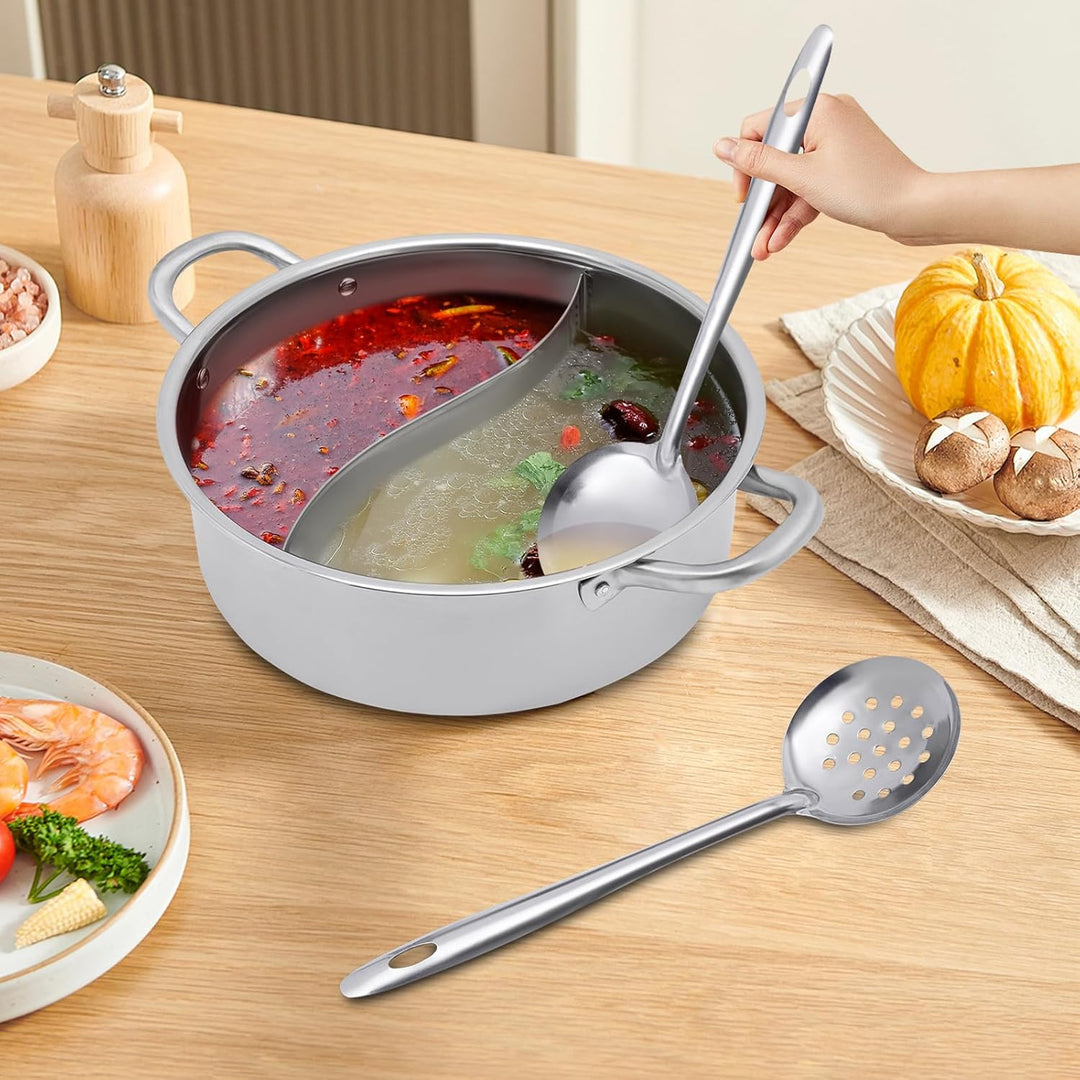 304 Edelstahl Dual Shabu Shabu, Hot Pot Induktion Suppentopf Glasdeckel, Elektrische Hot Pot Wokpfan