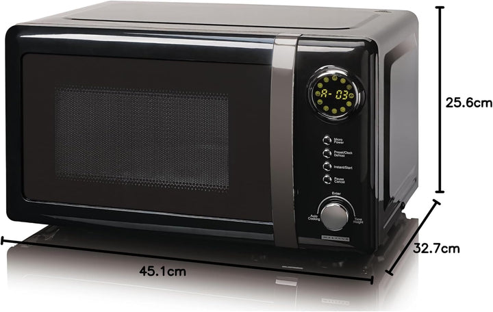 Melissa 16330132 Mikrowelle - Solo-Mikrowelle - 700 Watt - 20 l Volumen - 5 Leistungsstufen - Auftau