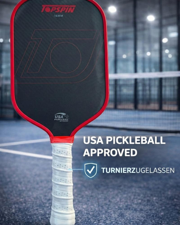 Topspin Pickleball Schläger aus Carbon - Profi Pickleball Paddle für Einsteiger & Profis - Leichter