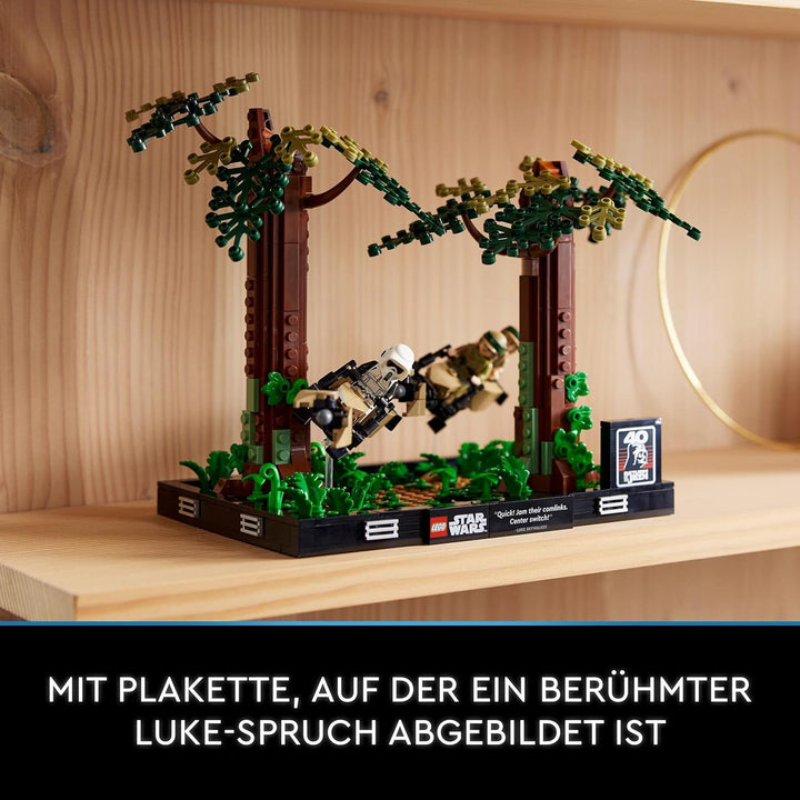 LEGO 75353 Star Wars Verfolgungsjagd auf Endor – Diorama Set, Rückkehr der Jedi-Ritter mit Luke Skyw
