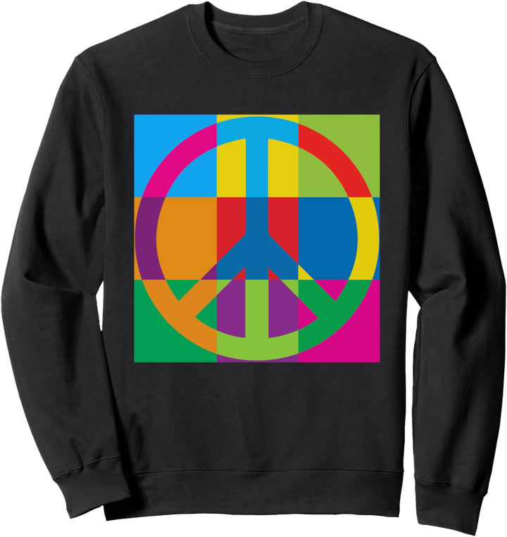 Pop Art Peace Zeichen Retro Kostüm 60er Vibe 70er Groovy Sweatshirt