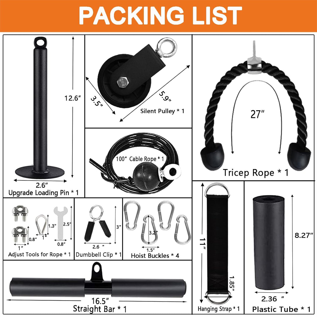 Favuit Kabelzug Fitness Kabel Latzug, Gym Kabel Unterarmtrainer Set Arm-Krafttraining Gewicht Traini