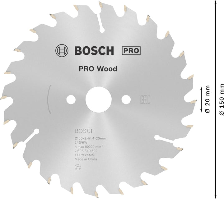 Bosch 1x PRO Wood Kreissägeblatt für Akku-Handkreissägen (für Weichholz, Hartholz, Ø mm, Professiona