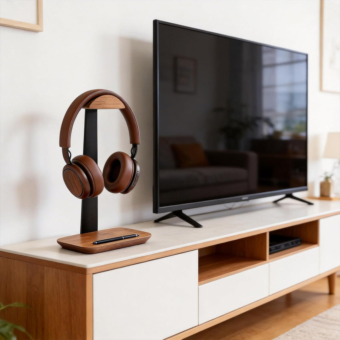 Kopfhörer Ständer, Tisch Headset Halterung Halter mit Aufbewahrungsbasis, Kopfhörer Halterung für Ov