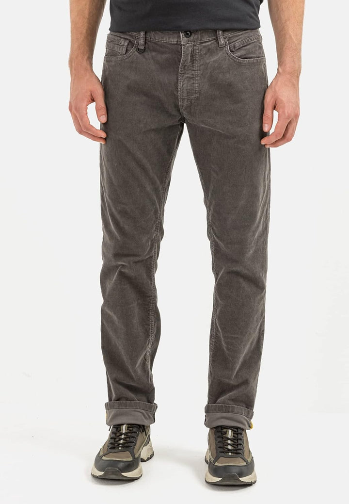 camel active Herren Regular Fit Hose Houston mit Struktur Jeans 31W / 34L Grau, 31W / 34L Grau