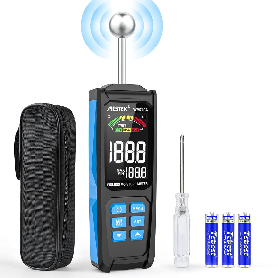 Feuchtigkeitsmessgerät MESTEK Feuchtemessgerät Feuchtigkeitsmesser mit HD-Farb-Grossbild Akustischem
