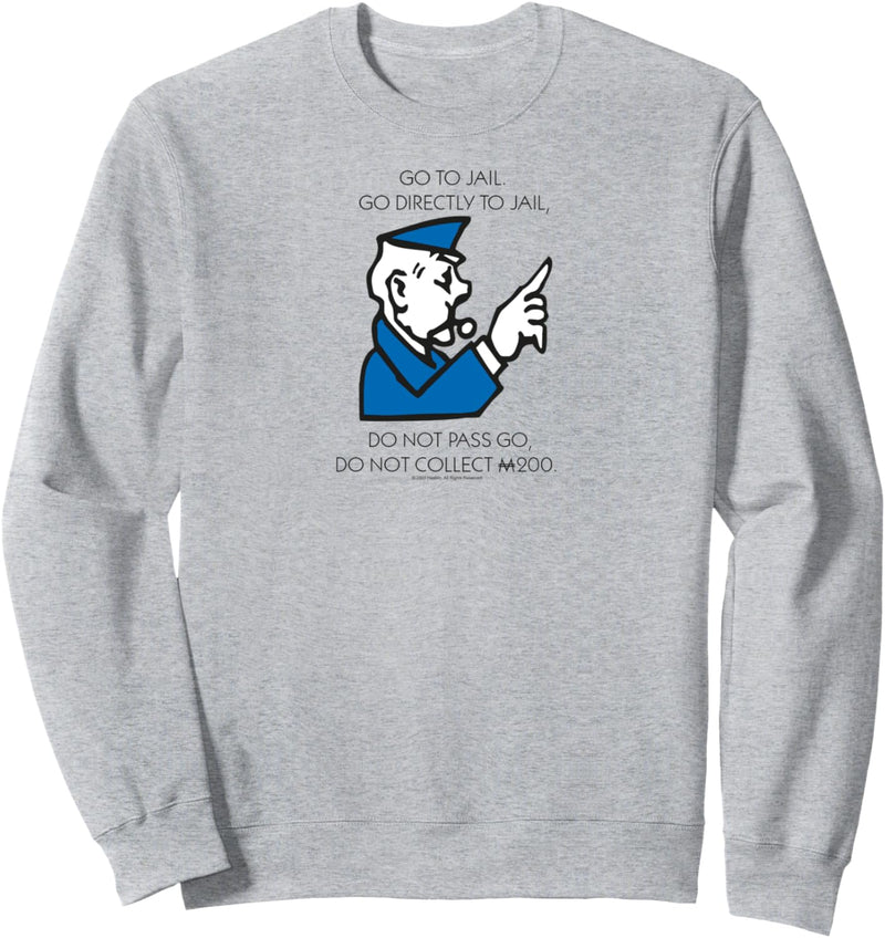 Monopoly Go Directly To Jail Game Board Vintage Logo Sweatshirt
