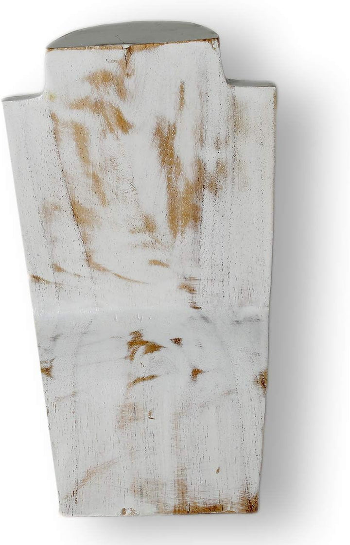 ART-CRAFT Schmuckständer Kettendisplay Schmuckbüste aus Holz White-wash 20 cm Weiss 20cm, Weiss 20cm