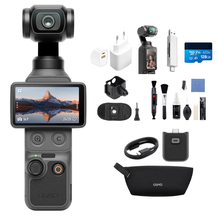 DJI Osmo Pocket 4 Essential Combo, Pocket Gimbal Vlog Kamera, 1″ CMOS und 4K/240fps, 3‑Achsen-Stabil
