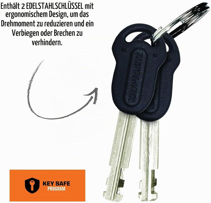 Kryptonite KRYPTOLOK LS Verschluss Mit Griff, schwarz/Silber, One Size Schwarz/ Silber, Schwarz/ Sil