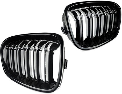 Nieren Kühlergrill Kompatibel mit BMW 1er F20 F21 Pre-Facelift 2011-2014 Grill Glanz Schwarz Kühlerg