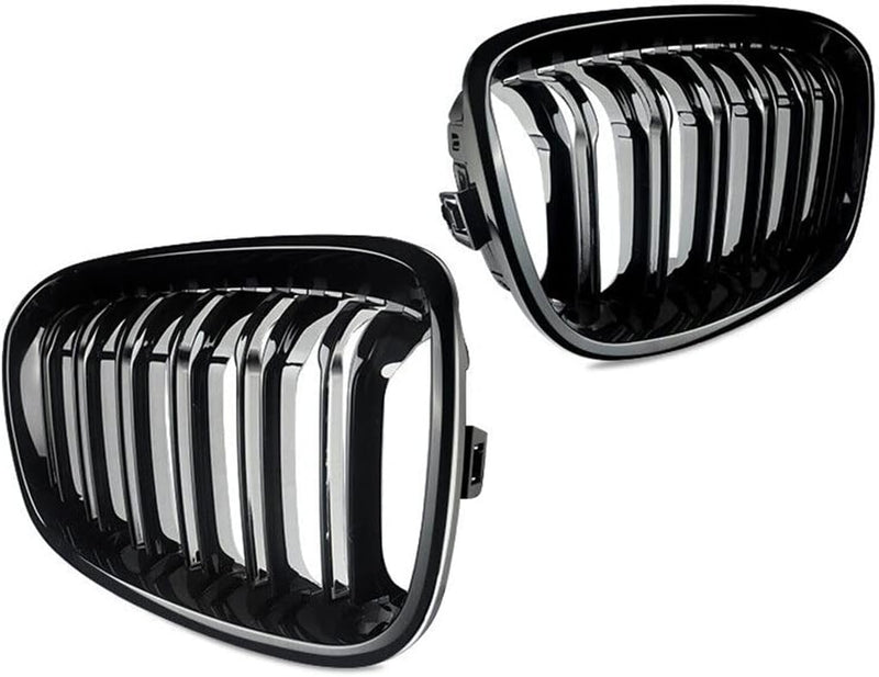 Nieren Kühlergrill Kompatibel mit BMW 1er F20 F21 Pre-Facelift 2011-2014 Grill Glanz Schwarz Kühlerg