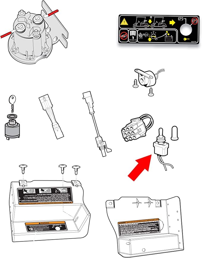 10L0L Golfwagen-Abschleppschalter-Set für EZGO RXV ab 2008, OEM