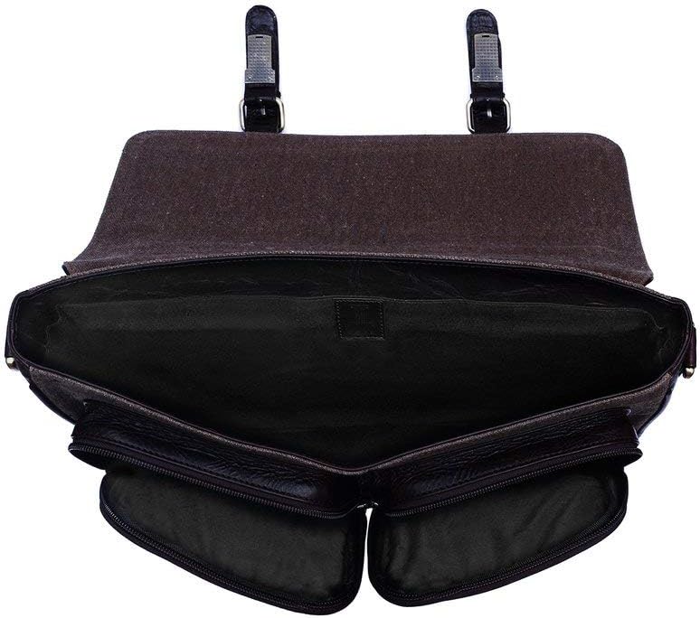Julké Business-Tasche ´Classic Messenger Bag´ aus hochwertigem Rinderleder und Segeltuch