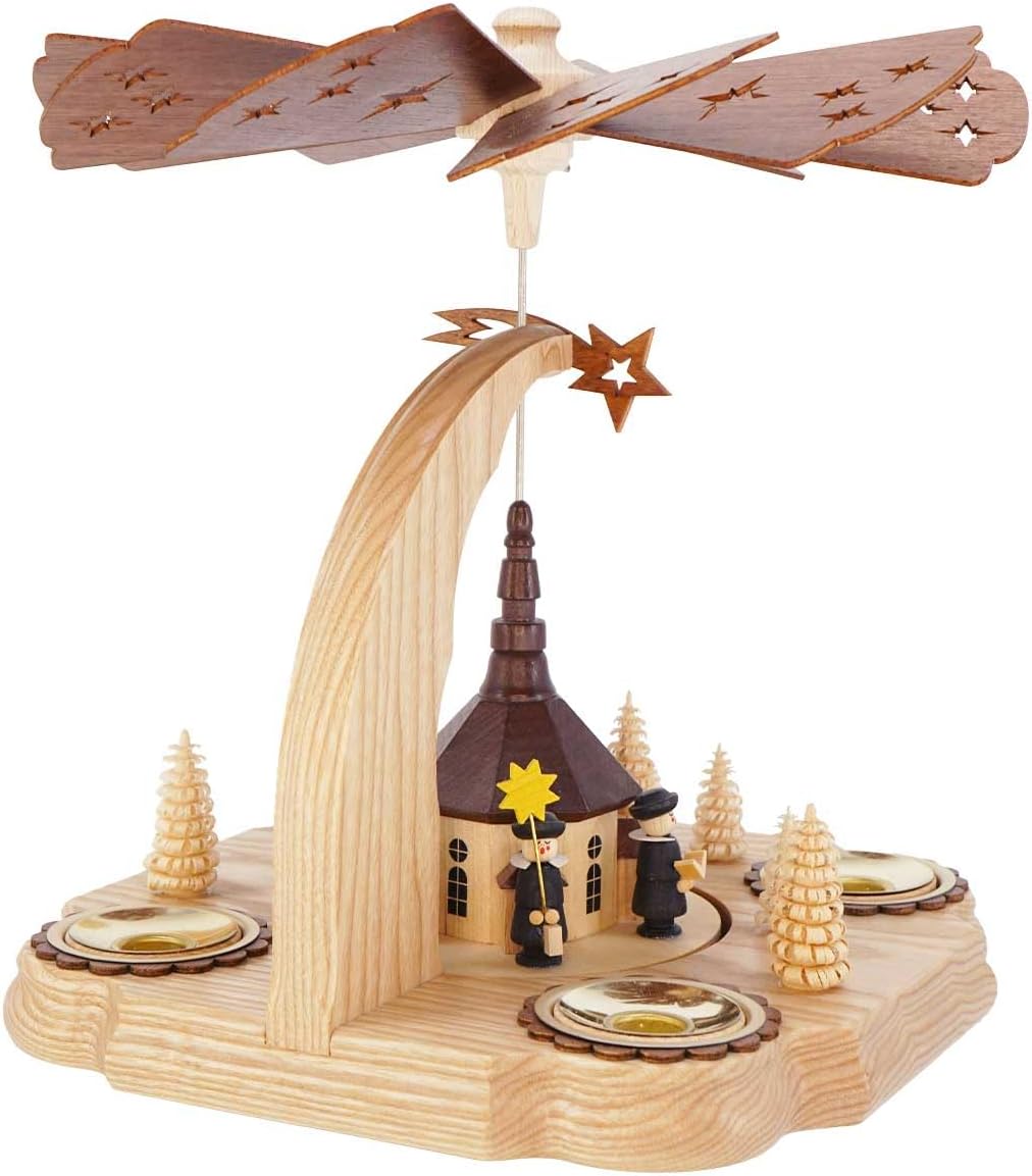 SCHENK HOLZKUNST Pyramide Seiffener Kirche mit Schweif
