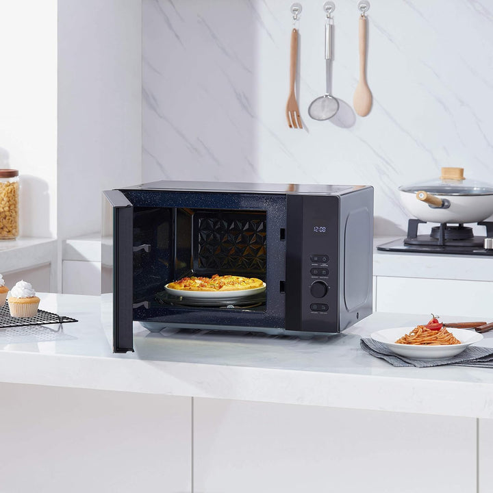 Toshiba MV-AM20T(BK) Mikrowelle/Solo-Mikrowelle/ 20 L/ 800 W/ 5 Leistungsstufen/ 12 Automatikprogram
