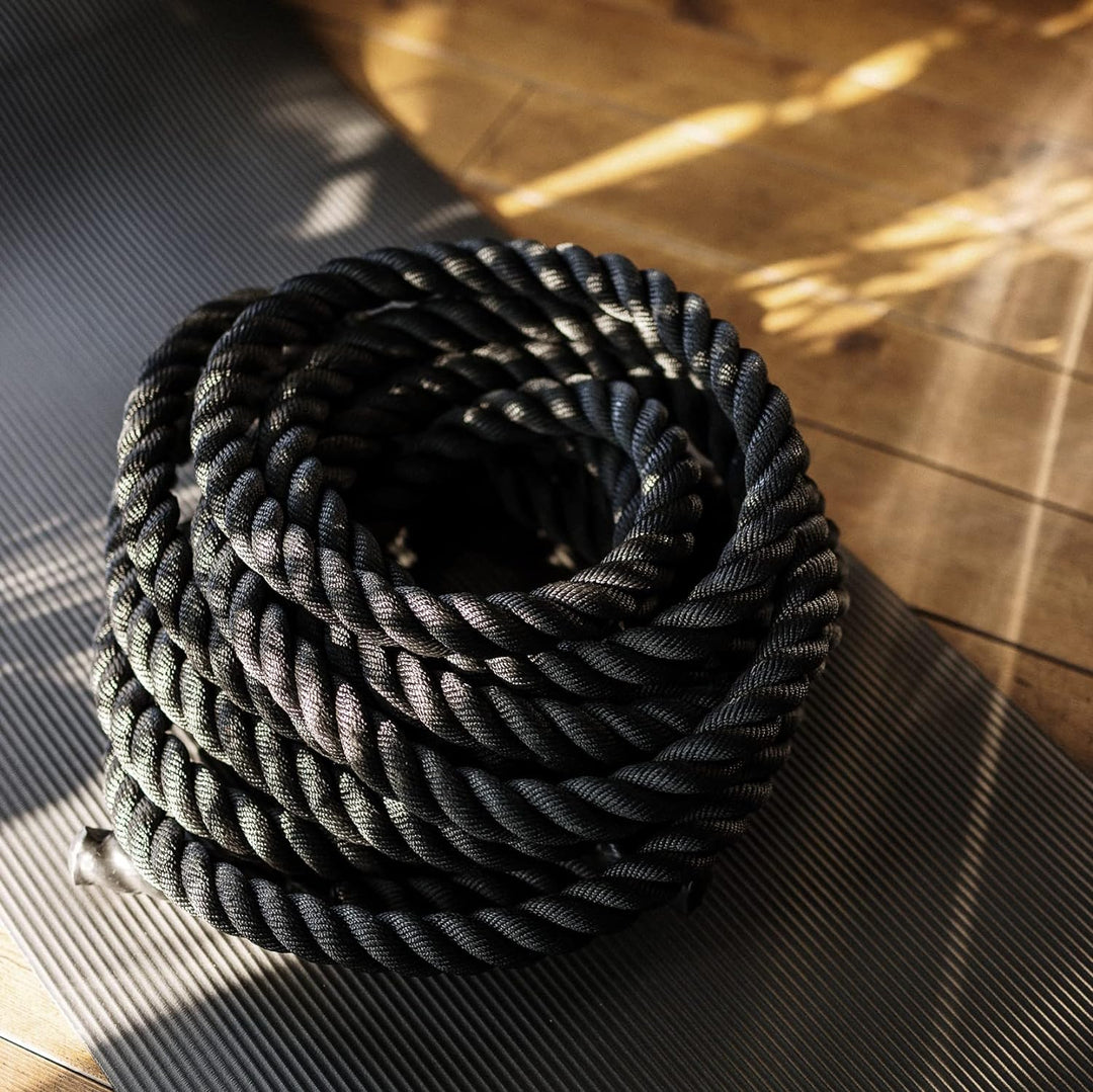 TOOLZ Battle Rope, Sportseil für Kraftausdauertraining, schwarz, Länge: 12m / Durchmesser: 35 mm/Gew