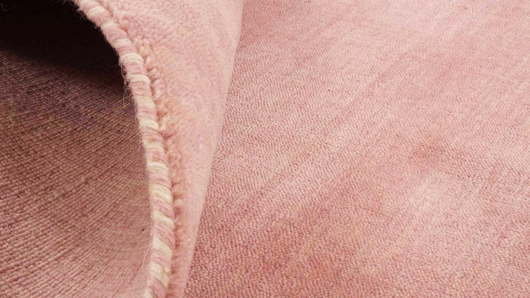 RUG PRINCE Wollteppich Gabbeh Uni 40x60 Handgewebt Rosa Einfarbig Handarbeit Zimmer Rosa 40x60 cm, R