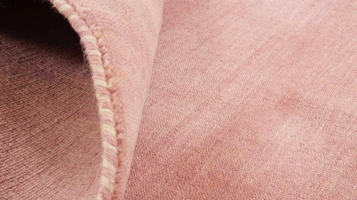 RUG PRINCE Wollteppich Gabbeh Uni 40x60 Handgewebt Rosa Einfarbig Handarbeit Zimmer Rosa 40x60 cm, R
