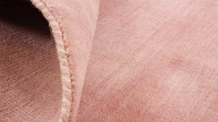 RUG PRINCE Wollteppich Gabbeh Uni 60x90 Handgewebt Rosa Einfarbig Handarbeit Zimmer Rosa 60x90 cm, R