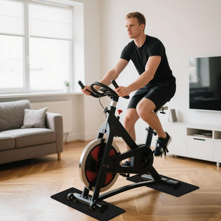 bodenschutzmatte Fitness – 6mm Dicke Exercise-Bike-Matte | Bodenschutz für Hartholz, Teppich & Laufb