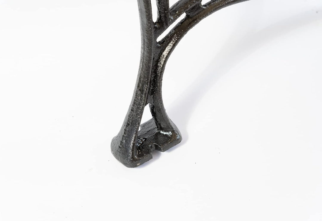 SEZAM Bankfüsse aus Gusseisen Schwarz x 2 Stück, mit Rückenlehne - 51 x 36 x 75 cm, für 6 Holzbankbr