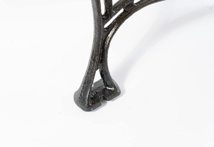 SEZAM Bankfüsse aus Gusseisen Schwarz x 2 Stück, mit Rückenlehne - 51 x 36 x 75 cm, für 6 Holzbankbr