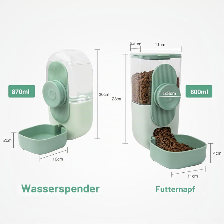 HENYEER Automatischer Futter und Wasserspender für Haustiere,Hängend Futterspender, Automatischer Fu