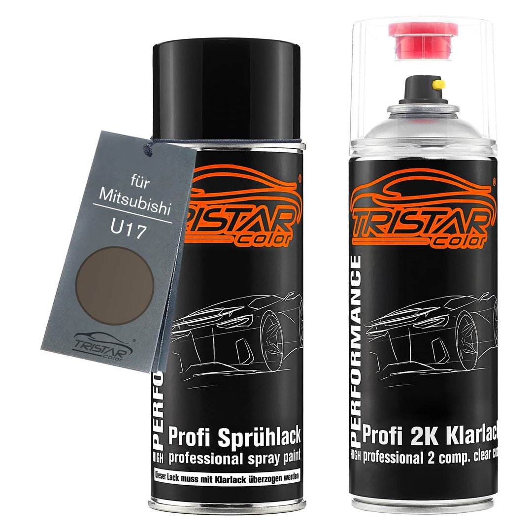 TRISTARcolor Autolack 2K Spraydosen Set für Mitsubishi U17 Titanium Grey Metallic/Mercury Gray Metal