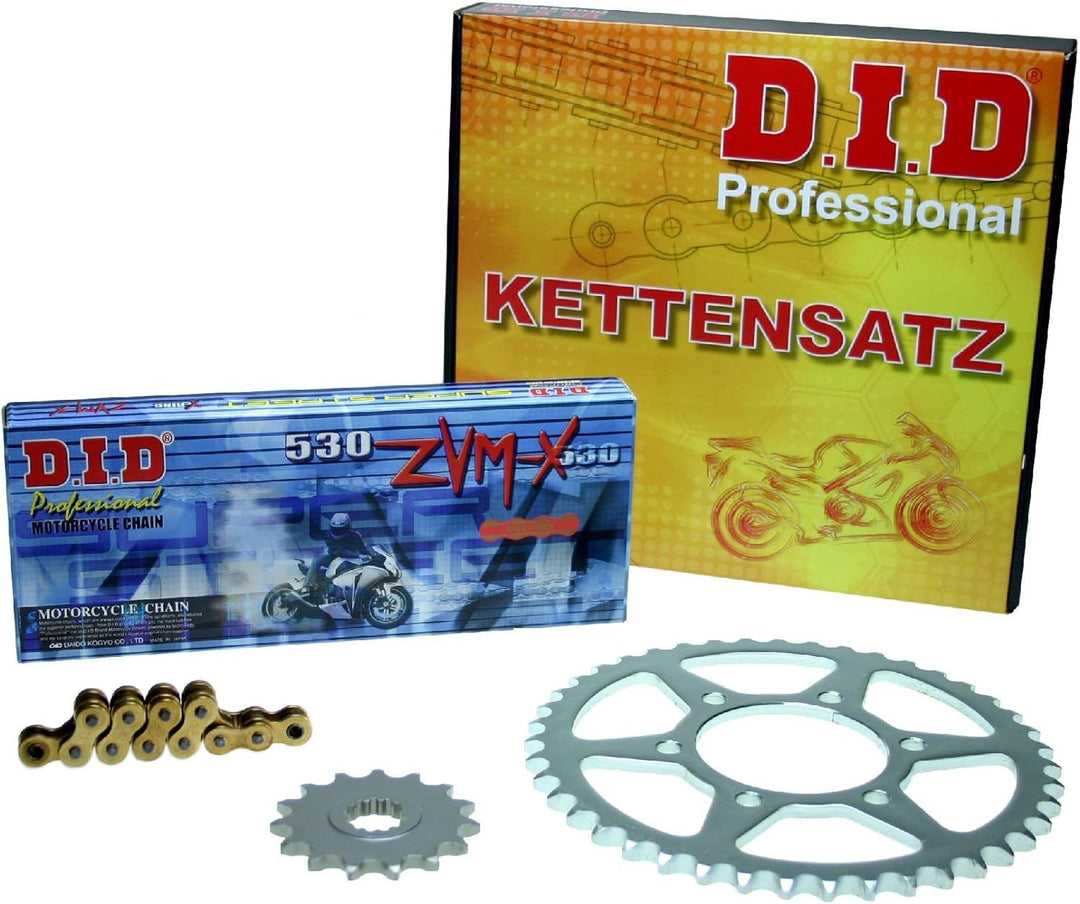 Kettensatz/Kettenkit GSX-R 1000, 2001-2006, Typ BL, BZ, B6, DID X-Ring (ZVM-X gold&gold) super verst