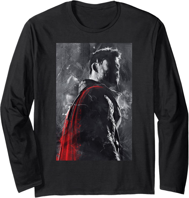 Marvel Avengers Thor Red Painted Portrait Langarmshirt