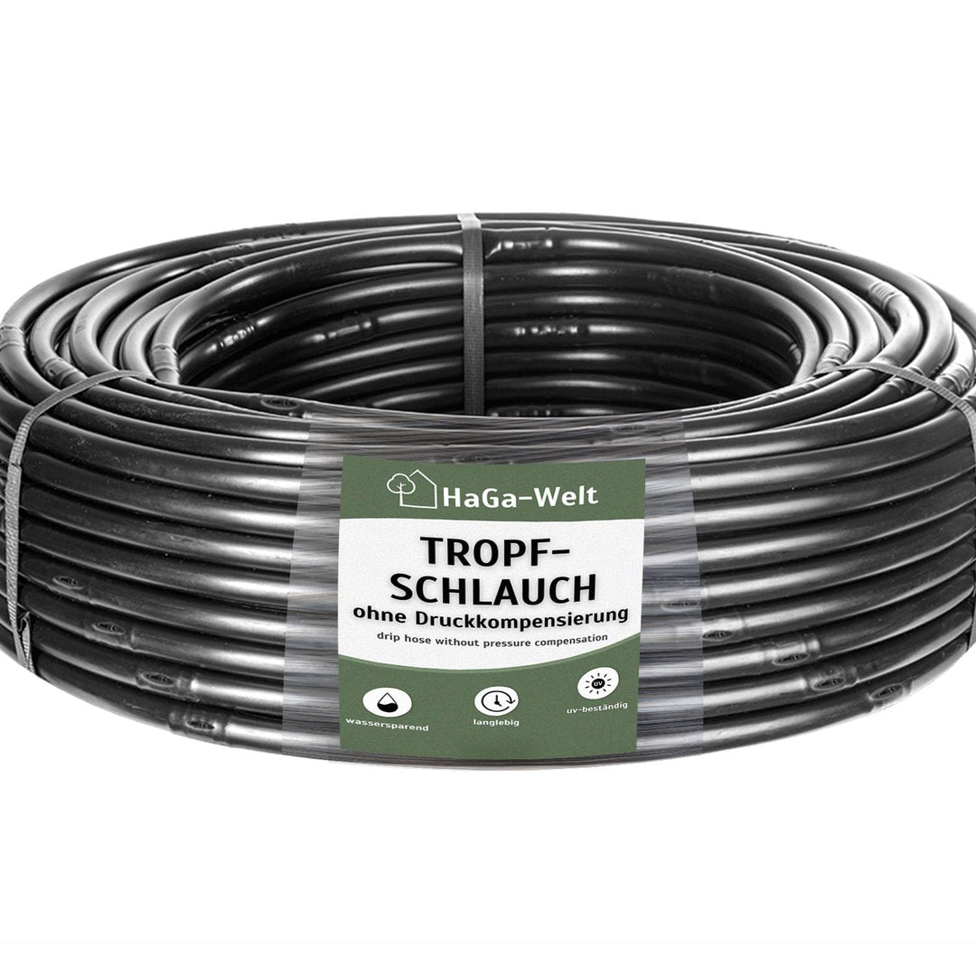 HaGa® 50m Tropfschlauch ohne Druckkompensierung Perlschlauch effektive Bewässerung Tropfbewässerung