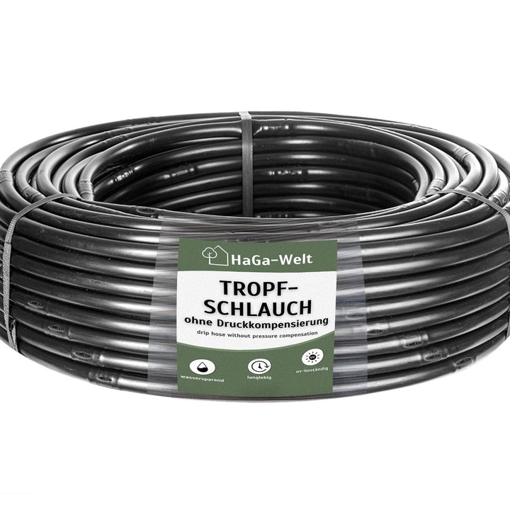 HaGa® 50m Tropfschlauch ohne Druckkompensierung Perlschlauch effektive Bewässerung Tropfbewässerung