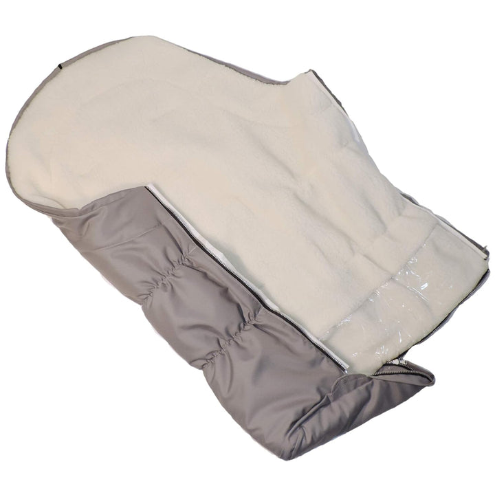 EICHHORN Kinderwagen Mumien Winterfusssack mit Teddyfutter (Silbergrau), silbergrau