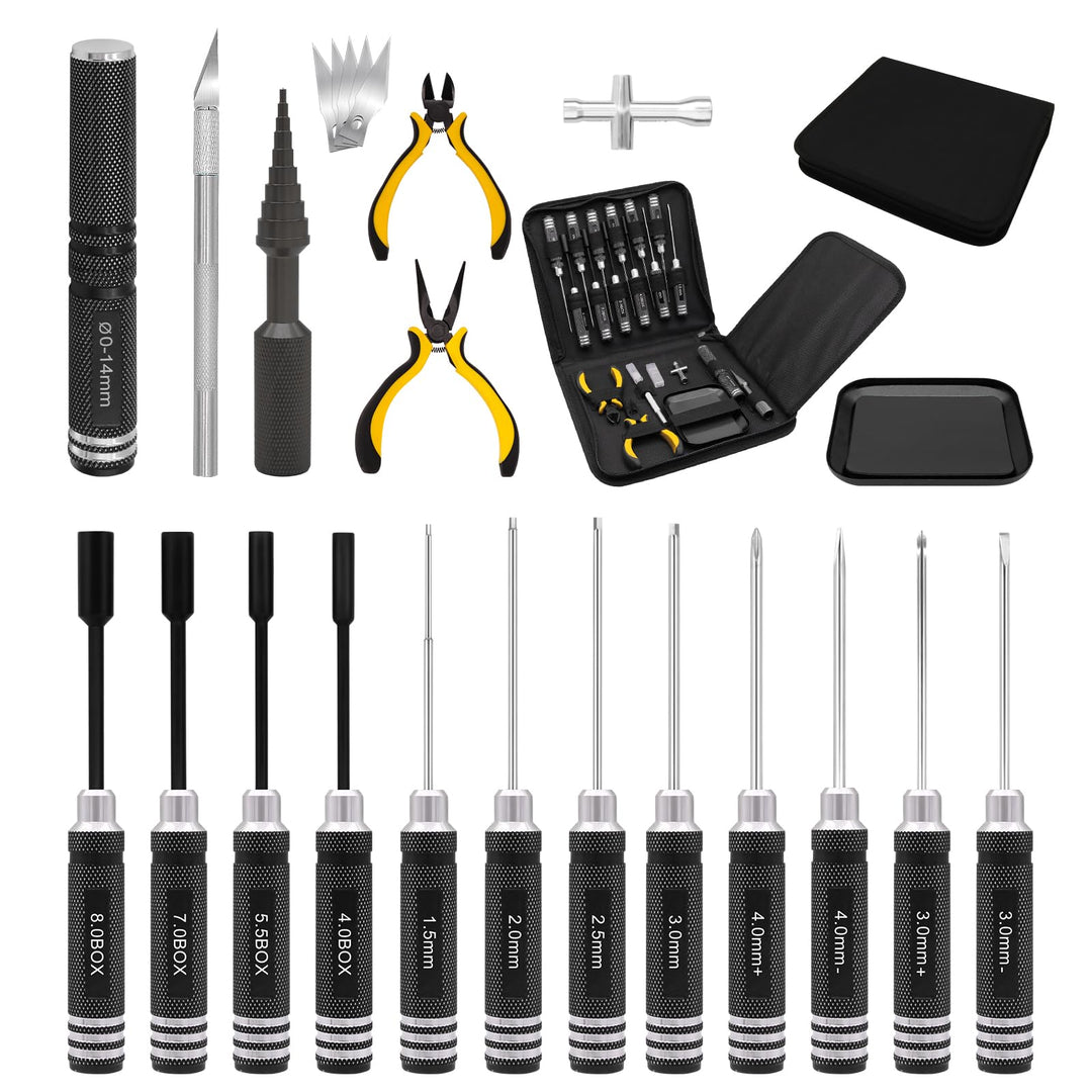 19 in 1 RC Werkzeugsatz, RC Schraubendreher Tools Set Sechskant Sechskantmutter Kreuzschraubendreher