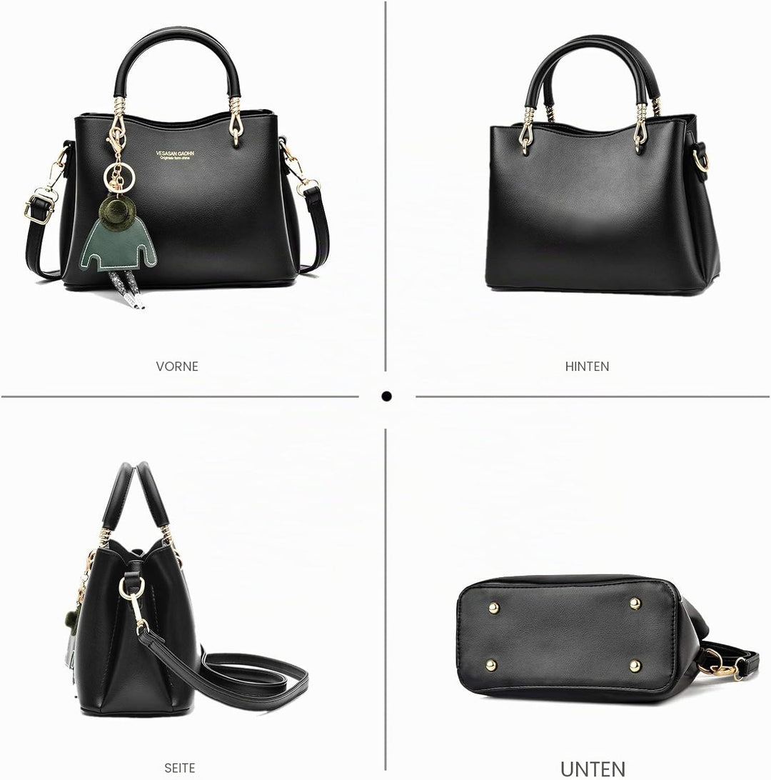NICOLE &amp; DORIS Damen Handtasche mit grosser Kapazität PU Leder Schultertasche Shopper Casual Umhänge