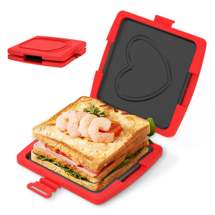 Sandwichmaker Mikrowelle, Breakfast Sandwich Maker Presse 3 Minuten-Grillpfanne, PTFE Antihaftbeschi