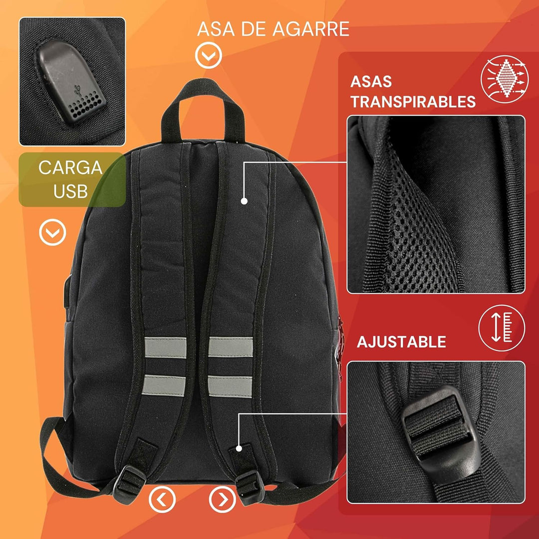 Coronel Tapiocca Herren Rucksack Urban Laptop Backpack 31x40x13 Schwarz, Schwarz