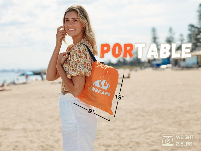 wekapo aufblasbar Air Liege, Blow Up Sofa für Camping, Reisen und Strand, Orange, Orange