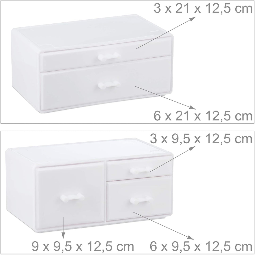 Relaxdays Make Up Organizer mit 21 Fächern, Kosmetik Tower für Lippenstift, Nagellack, Schminke, Acr