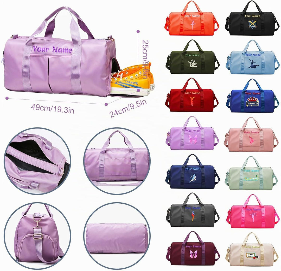 Personalisierte Gepäcktasche mit Foto-Namenstext, individuelle Reisetasche mit Nass- und Trockentasc