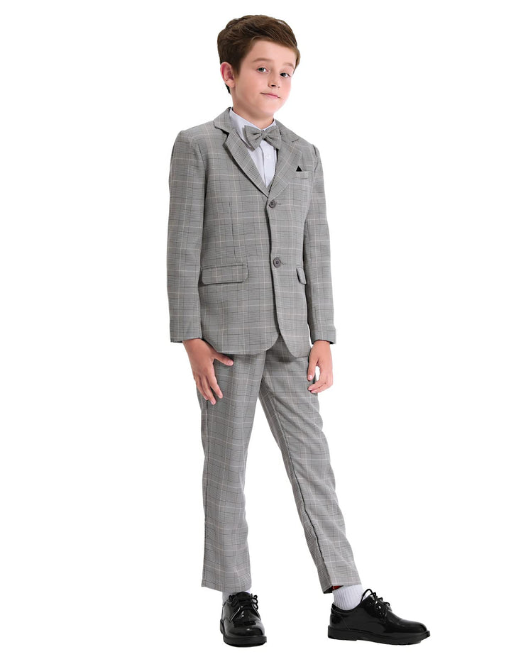 mintgreen Jungen Anzug Blazer 2PCS Gentleman Tuexdo Sätze Blazer + Hose + Fliege 5-12 Jahre 116-122