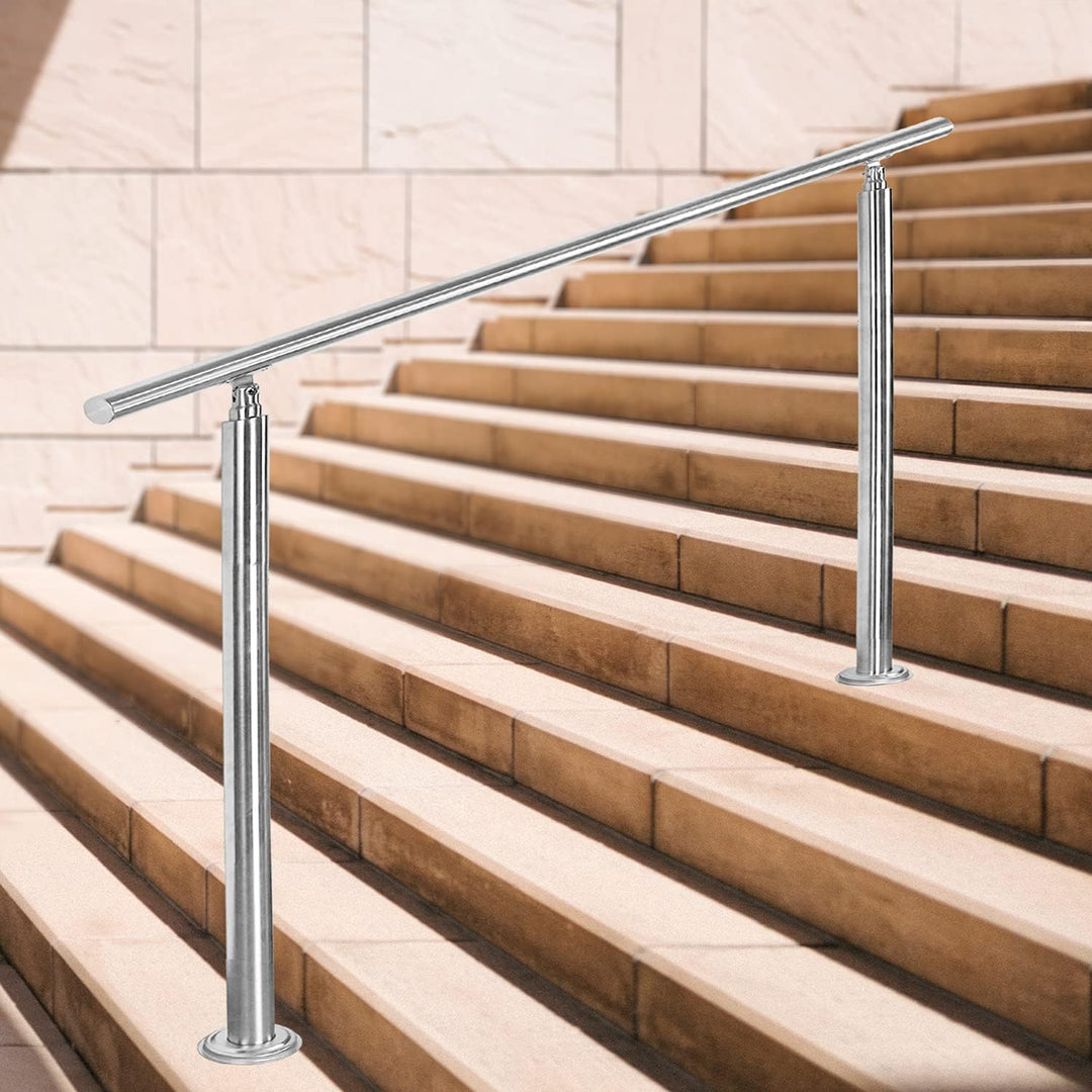 EINFEBEN Edelstahl Handlauf Geländer für Balkon Brüstung Treppen mit/ohne Querstreben (160cm, 2 Quer