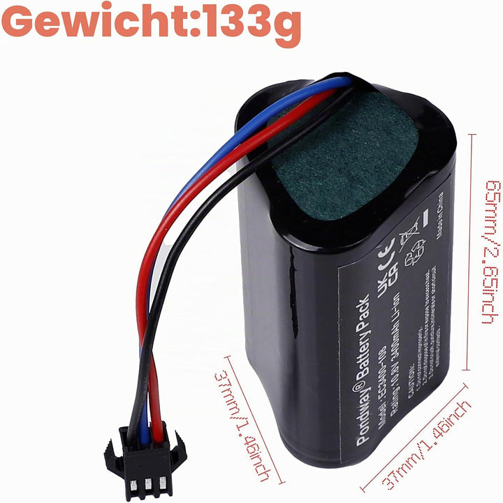 3400mAh 10.8V EC3400-108 Ersatzakku Kompatibel mit Ecovacs D36A/D36B/D36C/D36E/DA60/DA611/DB35/Deebo