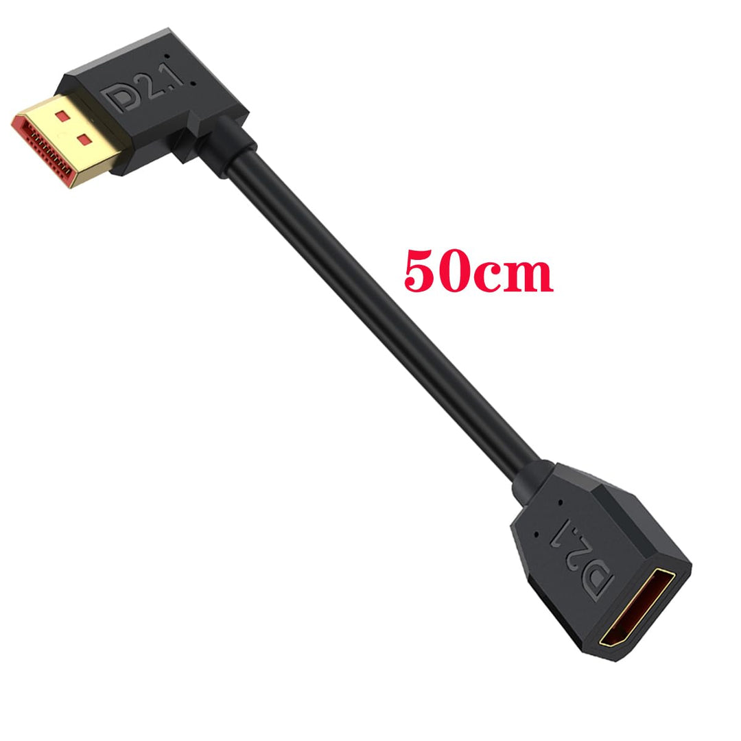 90Degree Winkel DisplayPort 2.1 Verlängerungskabel, 52Gbps Display Port männlich zu weiblich Kabel U